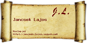 Jancsek Lajos névjegykártya